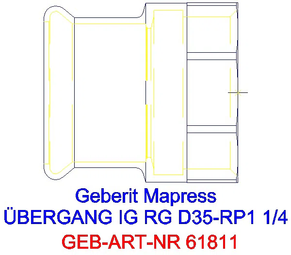 GE Mapress Kupfer Übergang mit IG Rg d35-Rp1 1/4_61811_A