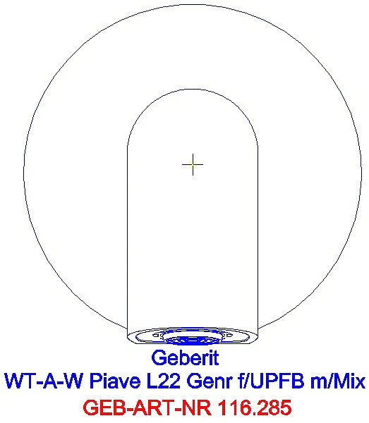 GE Waschtischarmatur Piave, Wandmontage mit UP-Funktion Genr. L 22cm mit Mischer_116.286.21.1_A