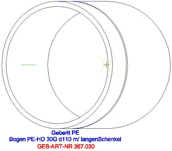 GE PE Bogen 30Gr mit langem Schenkel d110_367.030.16.1_G