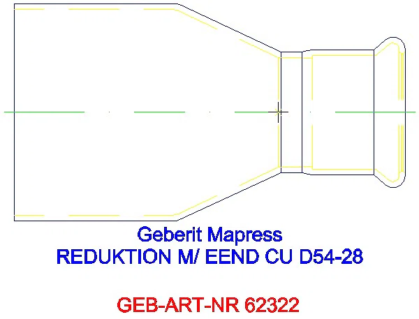 GE Mapress Kupfer Reduktion mit Einschubende d54-28_62322_L