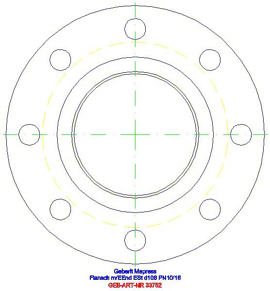 GE Mapress Edelstahl Flansch PN 10/16 mit Einschubende d108_33752_L