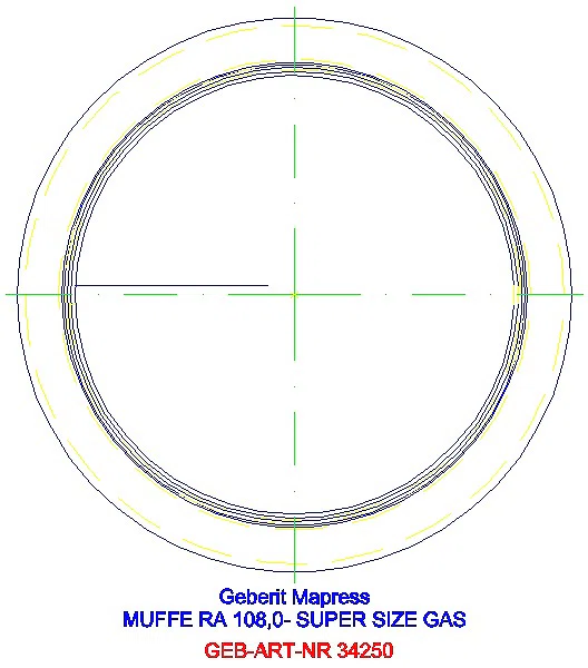 GE Mapress Edelstahl Muffe d108 (Gas)_34250_L
