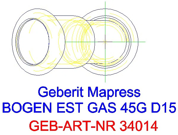 GE Mapress Edelstahl Bogen 45Gr d15 (Gas)_34014_G