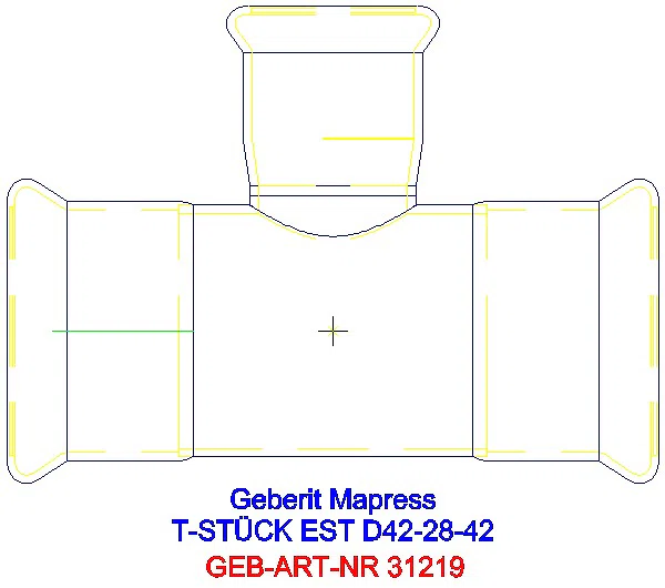 GE Mapress Edelstahl T-Stück reduziert d42-28-42_31219_A
