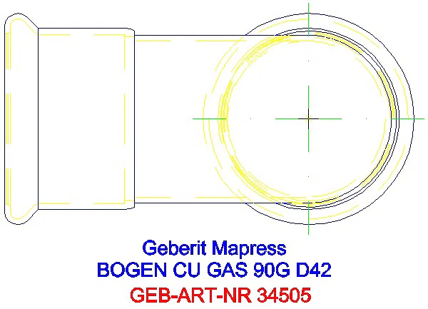 GE Mapress Kupfer Bogen 90Gr (Gas) d42_34505_G