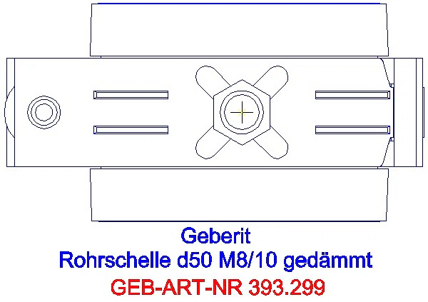 GE Rohrschelle d50 gedämmt mit Gewindemuffe M8 / M10_393.299.26.1_G
