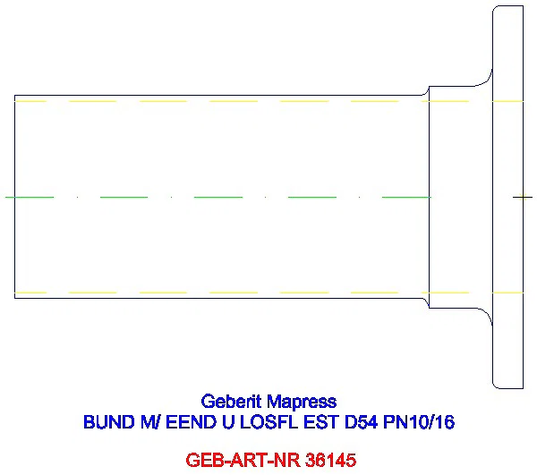 GE Mapress Edelstahl Bund mit Einschubende zu Losflansch d54 PN10/16_36145_G