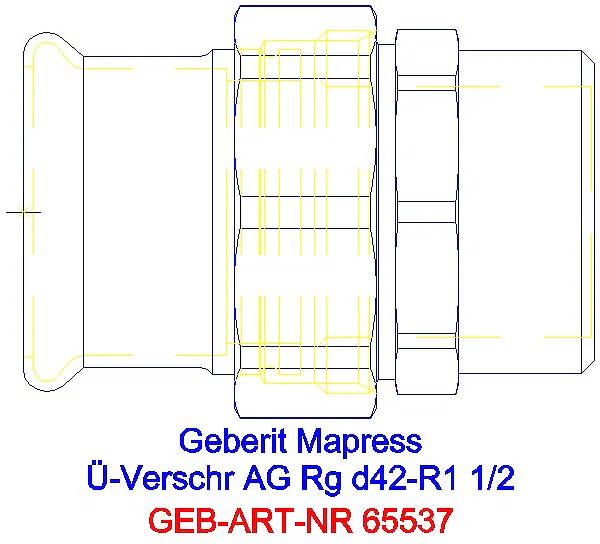 GE Mapress Kupfer Übergangsverschraubung mit AG Rg d42-R1 1/2_65537_G
