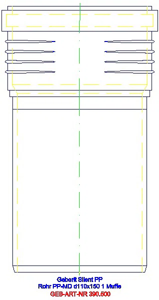 GE Silent-PP Rohr mit Muffe d110x3,6 L:15cm_390.500.14.1_L