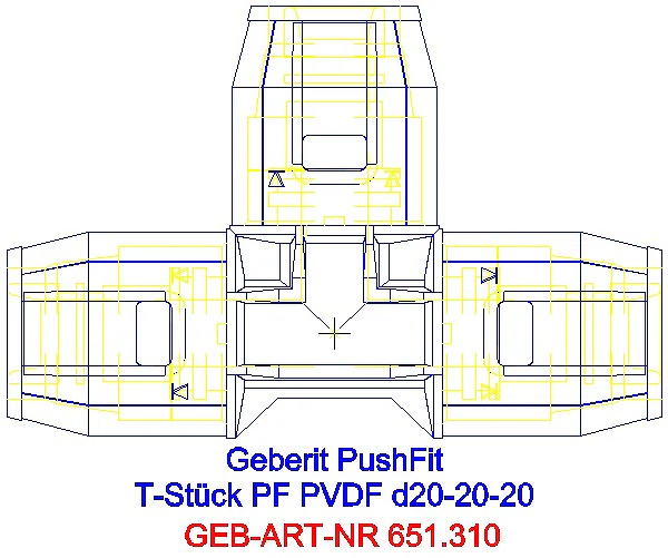 GE PushFit T-Stück egal PVDF d20-20-20_651.310.00.1_A