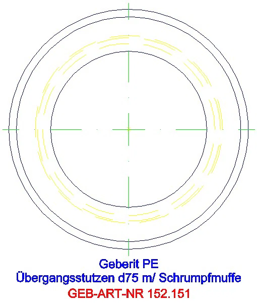 GE PE Übergangsstutzen mit Schrumpfmuffe d75/di90_152.151.16.1_G