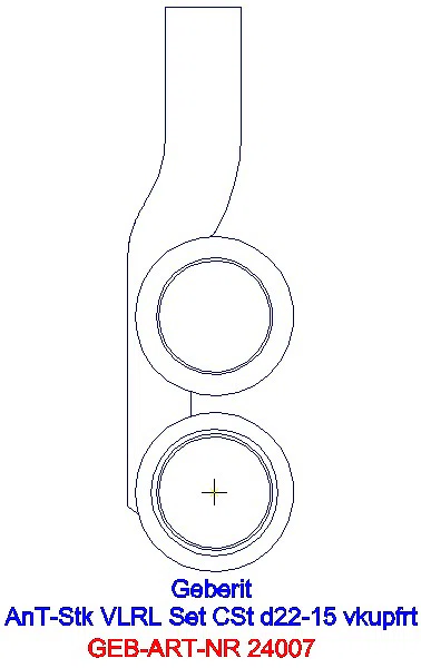 GE Mapress Kupfer Anschluss-T-Stück-Set für Vor- und Rücklauf d22-15_24007_L