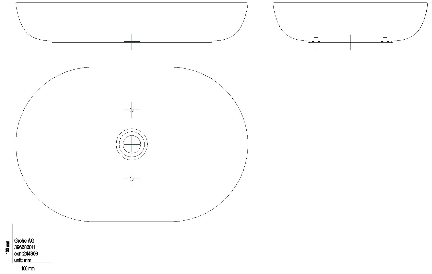 GROHE Aufsatzschale Essence Keramik 39608 600x400 mm PureGuard alpinweiß