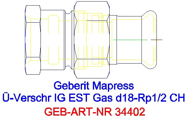 GE Mapress Edelstahl Übergangsverschr. mit IG (Gas) d18-Rp1/2_34402_A