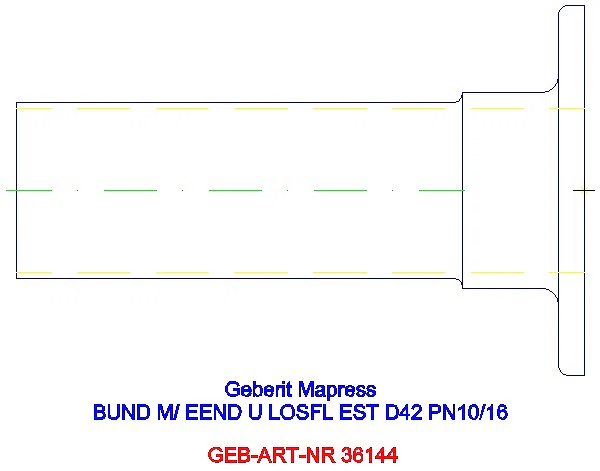 GE Mapress Edelstahl Bund mit Einschubende zu Losflansch d42 PN10/16_36144_G