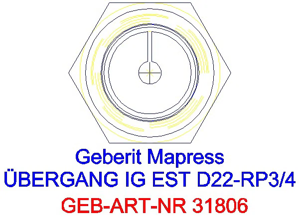 GE Mapress Edelstahl Übergang mit IG d22-Rp3/4_31806_L