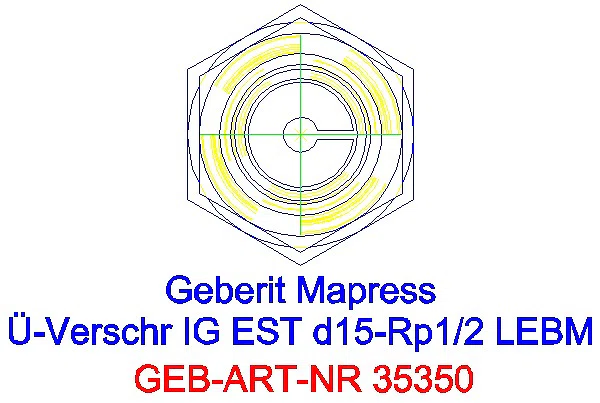 GE Mapress Edelstahl Übergangsverschr. mit IG ÜM aus ESt d15-Rp1/2_35350_L