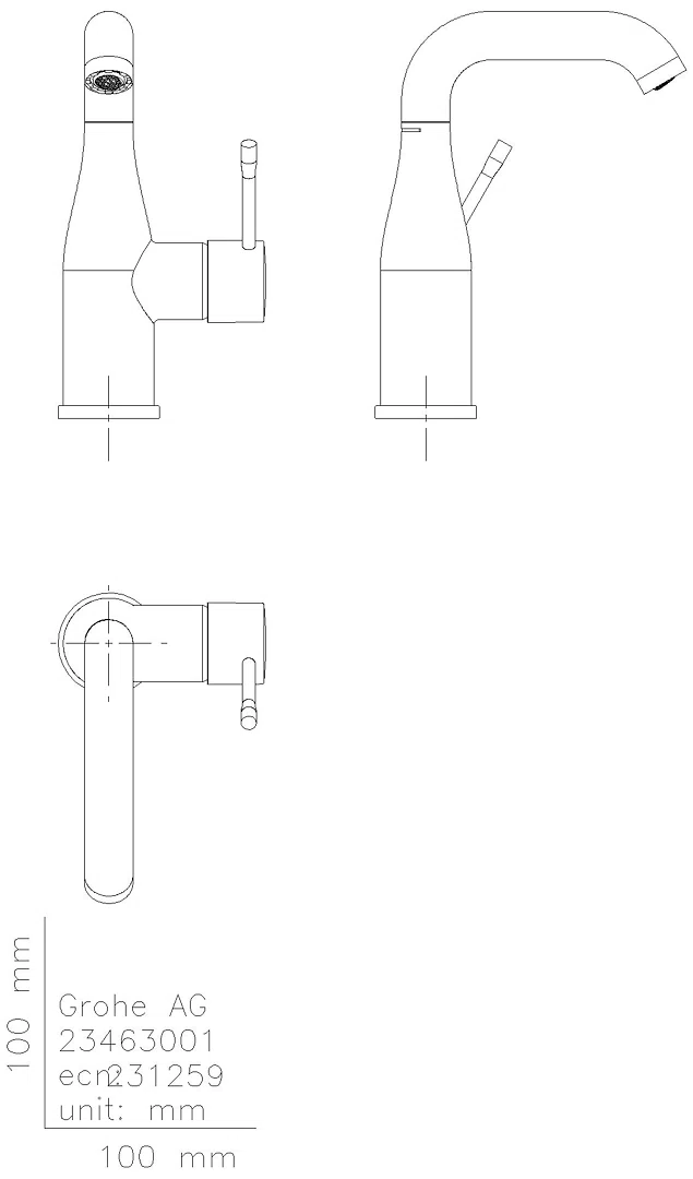 GROHE EH-WT-Batterie Essence 24176_1 M-Size U-Auslauf glatter Körper chrom