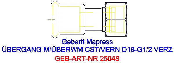 GE Mapress C-Stahl Anschluss mit Überwurfmutter d18_25048_G