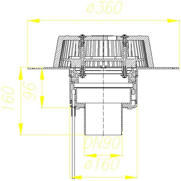 DALLMER Dachablauf SuperDrain 62 H FPO, DN 90