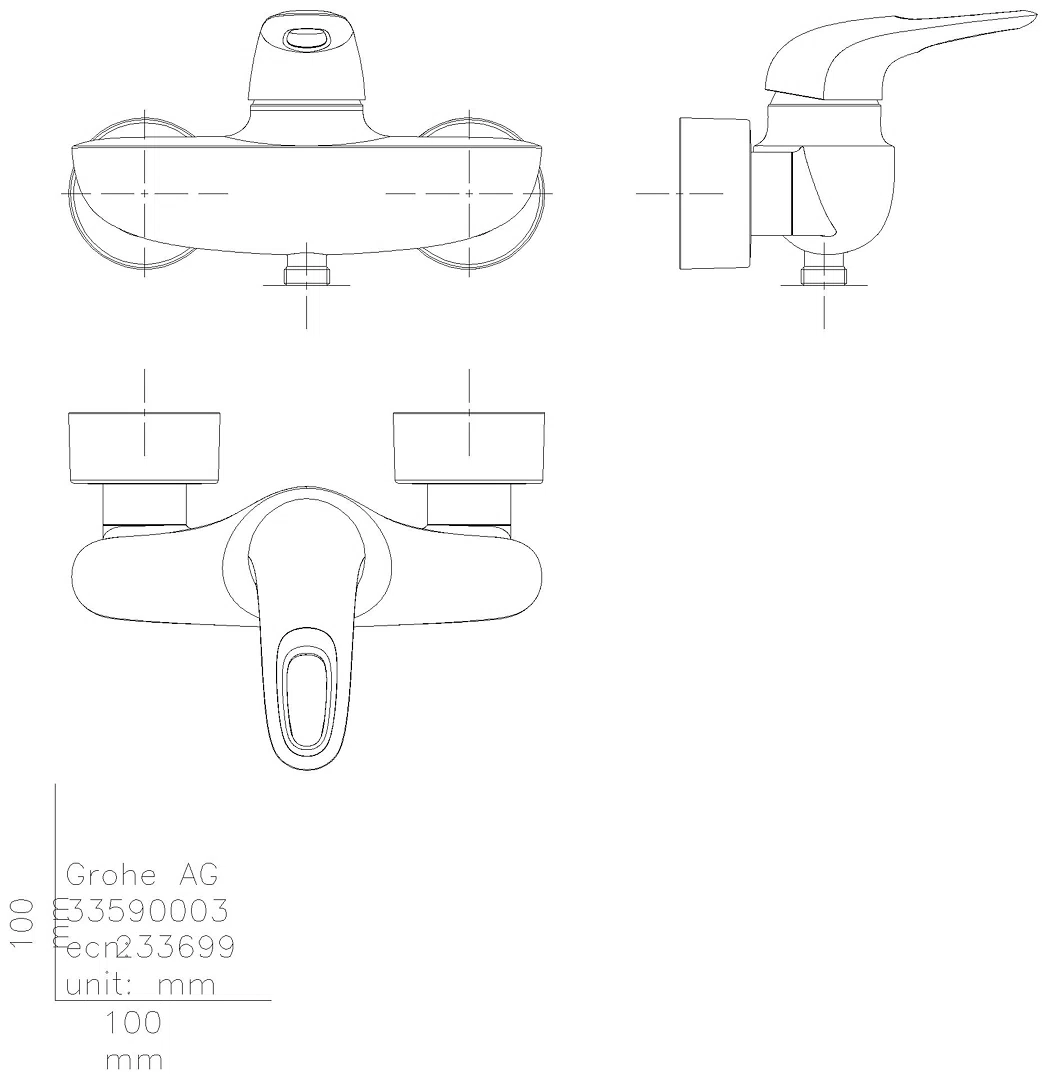 GROHE Einhand-Brausebatterie Eurostyle 33590_3 Wandmontage moon white/chrom