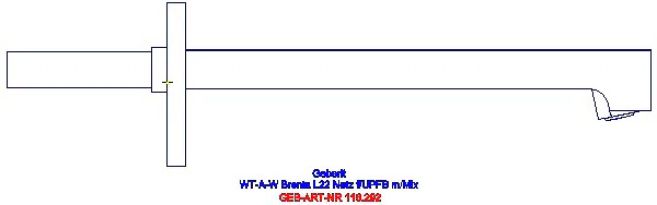 GE Waschtischarmatur Brenta Wandmontage mit UP-Funktion Netz L 22cm mit Mischer_116.292.21.1_L