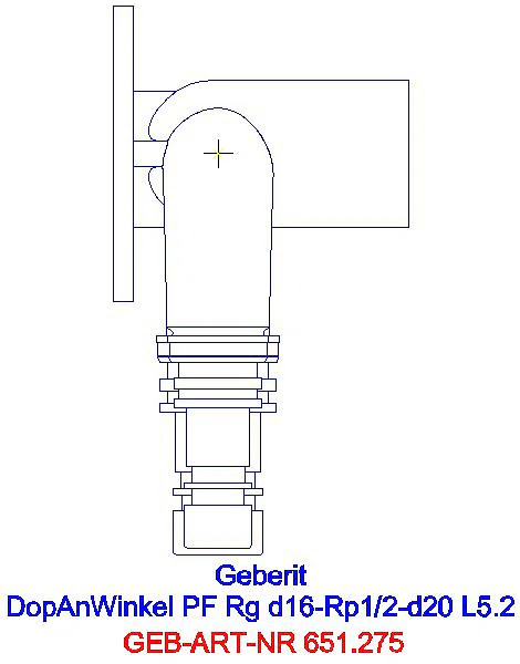 GE PushFit Doppelanschlusswinkel 90Gr Rg d16-Rp1/2-d20 L:52mm_651.275.00.1_L