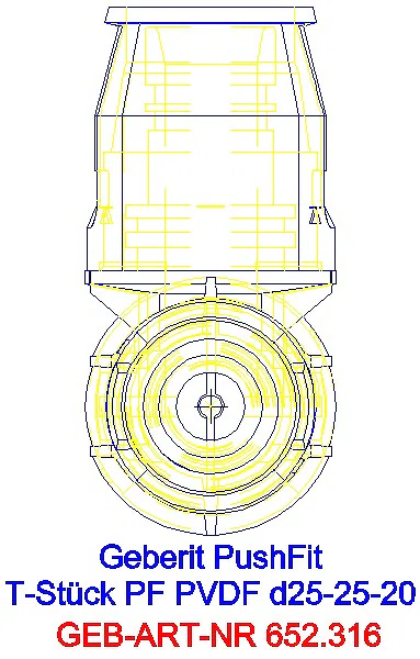 GE PushFit T-Stück reduziert PVDF d25-25-20_652.316.00.1_L