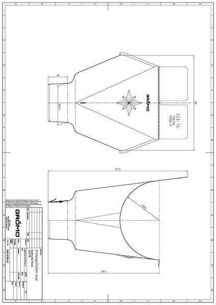 Zink Einhangstutzen oval 333/76 mit Stern, #Art.Nr. 62445
