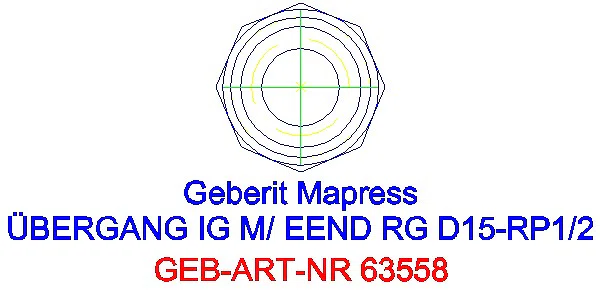 GE Mapress Kupfer Übergang mit IG und Einschubende Rg d15-Rp1/2_63558_L