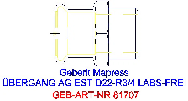 GE Mapress Edelstahl Übergang mit AG (LABS-frei) d22-R3/4_81707_A