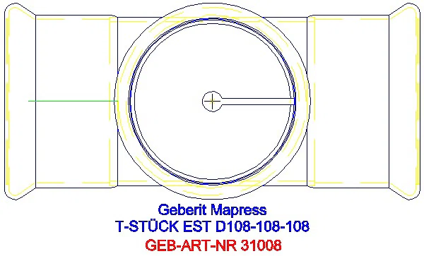 GE Mapress Edelstahl T-Stück egal d54-54-54_31008_G