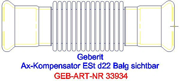GE Mapress Edelstahl Axialkompensator mit Pressmuffen d22_33934_G