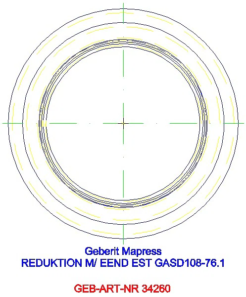 GE Mapress Edelstahl Reduktion mit Einschubende (Gas) d108-76.1_34260_A