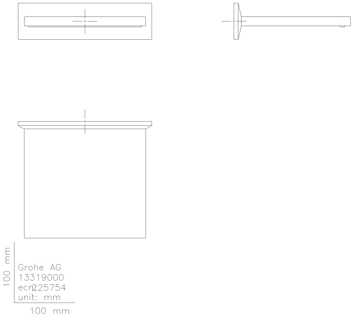GROHE Schwallauslauf Allure Brilliant 13486 Ausladung 180mm chrom