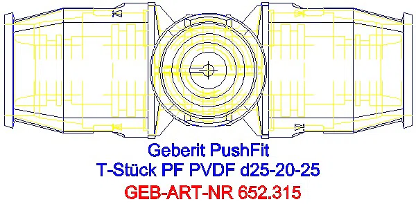 GE PushFit T-Stück reduziert PVDF d25-20-25_652.315.00.1_G