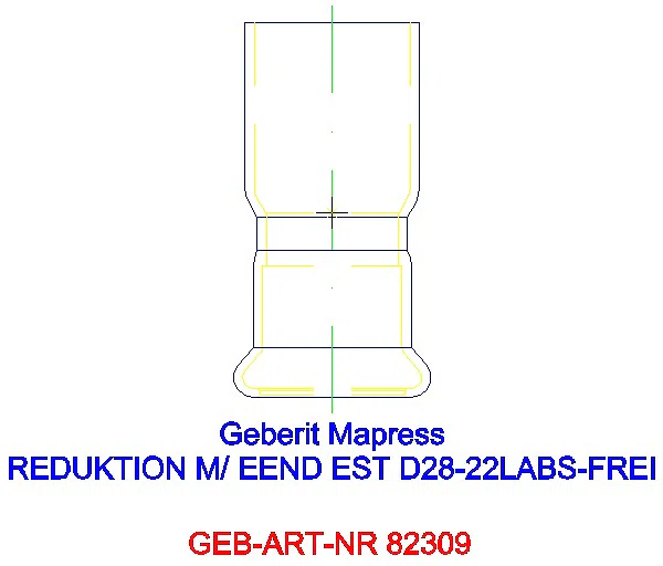 GE Mapress Edelstahl Reduktion mit Einschubende (LABS-frei) d28-22_82309_G