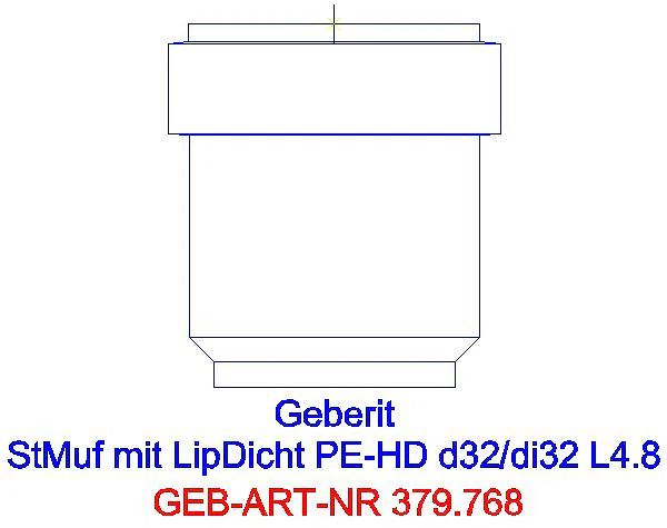 GE PE Anschlusssteckmuffe mit Lippendichtung d32/di32 L2,5_379.768.16.3_A