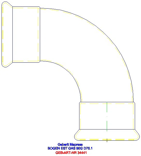 GE Mapress Edelstahl Bogen 90Gr d76,1 (Gas)_34441_A