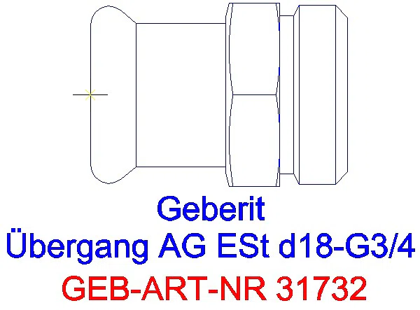 GE Mapress Edelstahl Übergang mit AG d18-G3/4_31732_G