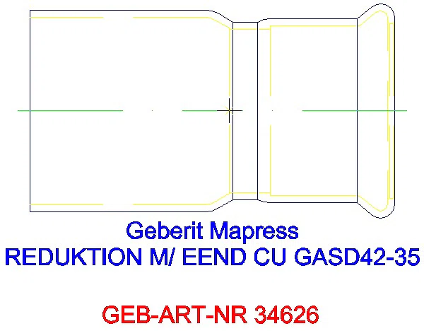 GE Mapress Kupfer Reduktion mit Einschubende (Gas blau) d42-28_34626_L