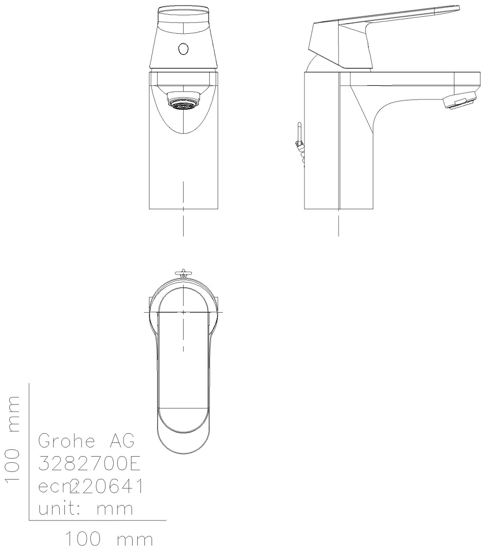 GROHE EH-Waschtischbatterie Eurosmart C 32827 versenkbare Kette chrom
