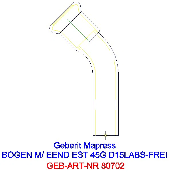 GE Mapress Edelstahl Bogen 45Gr d15 mit Einschubende (LABS-frei)_80702_A