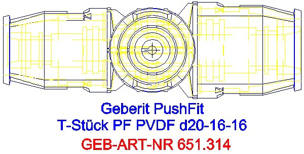 GE PushFit T-Stück reduziert PVDF d20-16-16_651.314.00.1_G