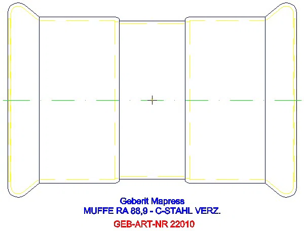 GE Mapress C-Stahl Muffe d88,9 verzinkt_22010_A