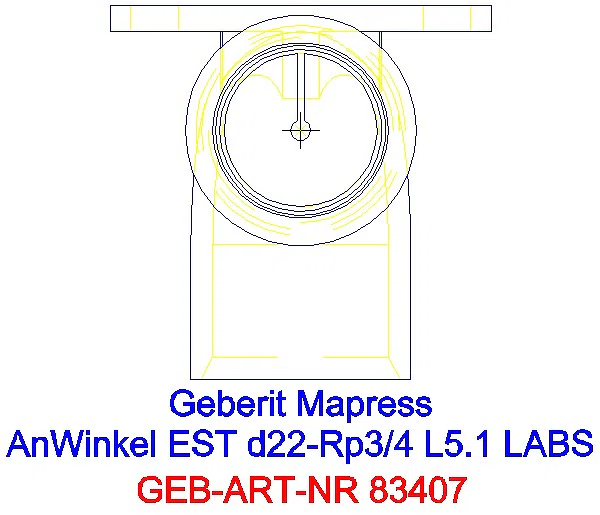 GE Mapress Edelstahl Anschlusswinkel 90Gr ( LABS-frei) d22-Rp3/4_83407_G