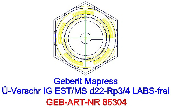 GE Mapress Edelstahl Übergangsverschr. mit IG (LABS-frei) d22-Rp3/4_85304_L