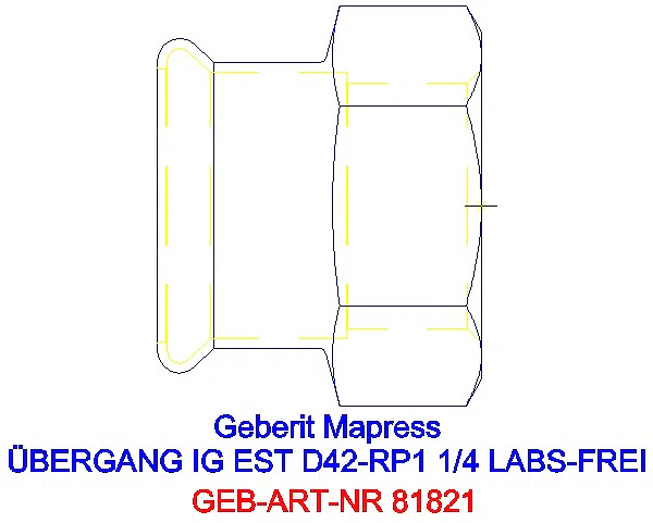 GE Mapress Edelstahl Übergang mit IG (LABS-frei) d42-Rp1 1/4_81821_G