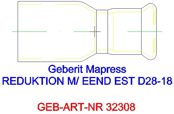 GE Mapress Edelstahl Reduktion mit Einschubende d28-18_32308_L