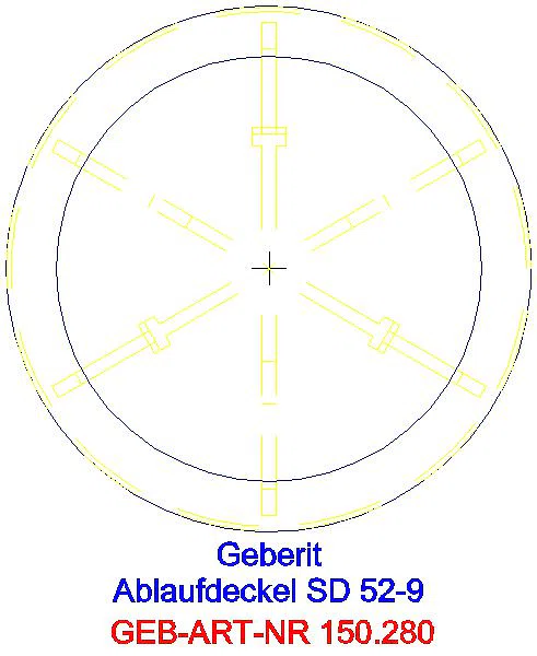 GE Ablaufdeckel d52 zu Geberit Duschwannenablauf mattverchromt_150.280.46.1_A